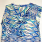 Chicos 3/4 Sleeve Top Sz 3 (XLarge) Multicolor Tribal Pattern Silky Stretch EUC