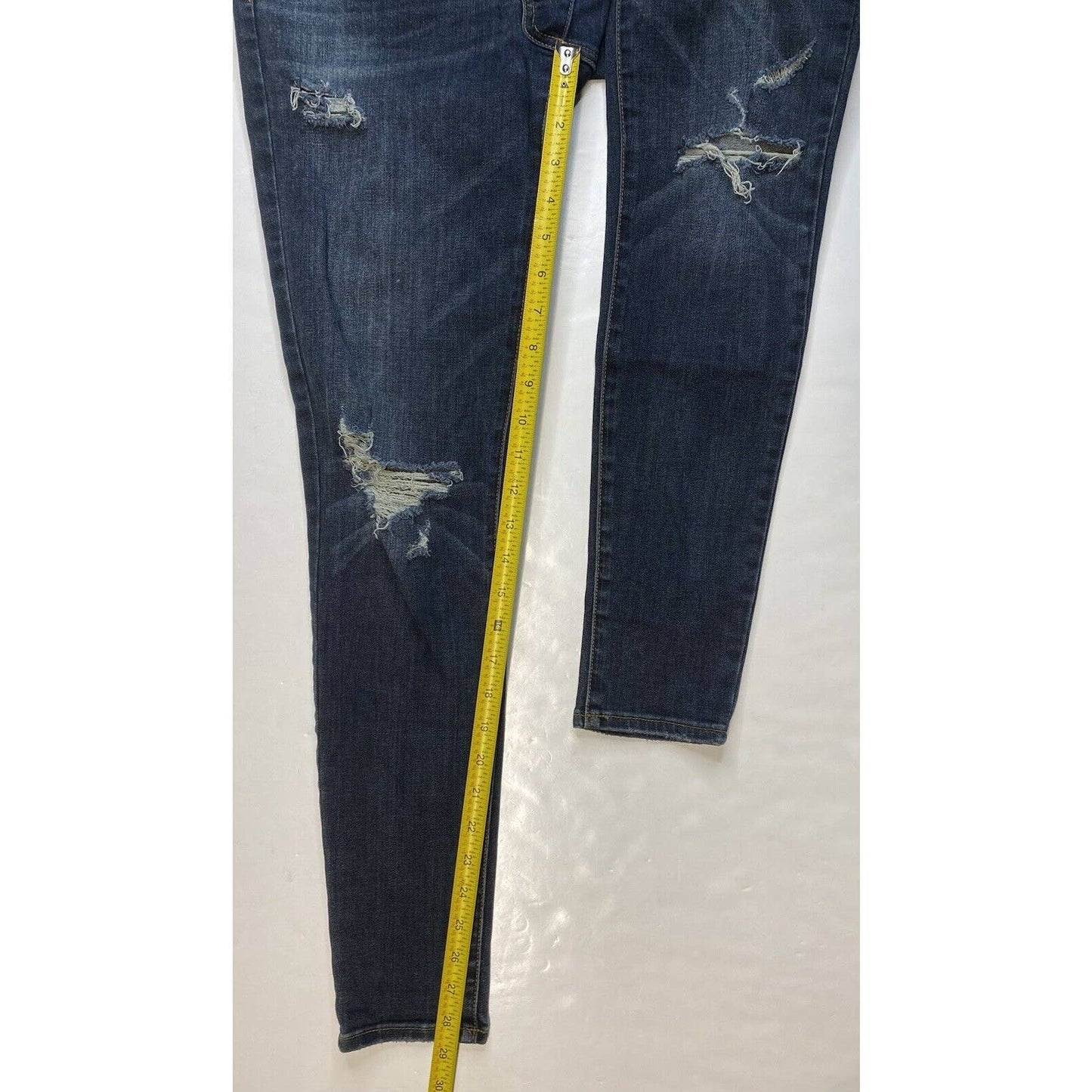 American Eagle Hi-Rise Jegging 6 Reg Super Stretch Denim Jeans Dark Ripped Holes