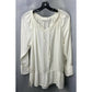 Chicos Peasant Blouse Sz 2 (US 12 Large) Womens Ivory Off White Flowy Boho Top