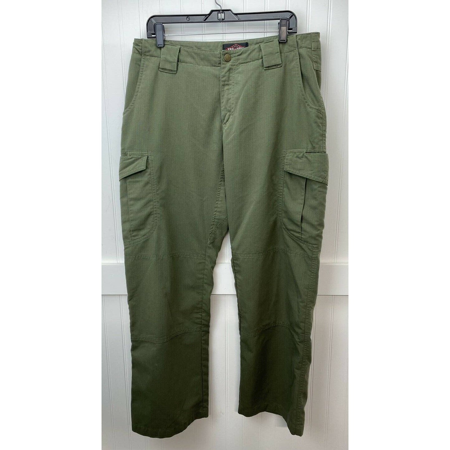 TRU SPEC Tactical Pants Sz 14 Womens Green Uniform Cargo Utility Ripstop EUC
