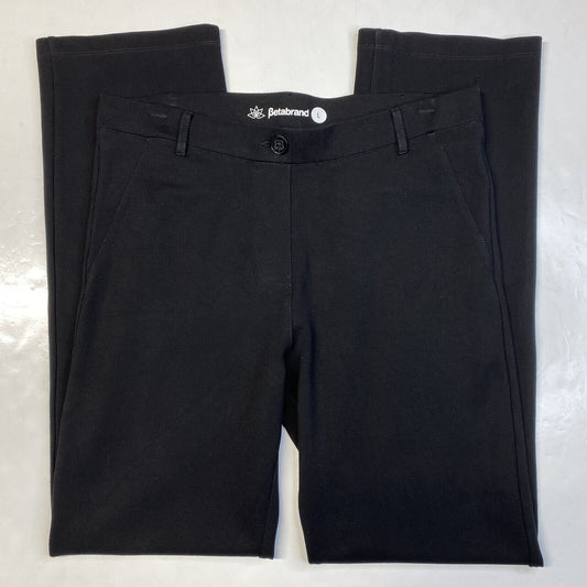 Betabrand Straight Dress Pant Yoga Pants Large Black Pull On Ponte Stretch EUC