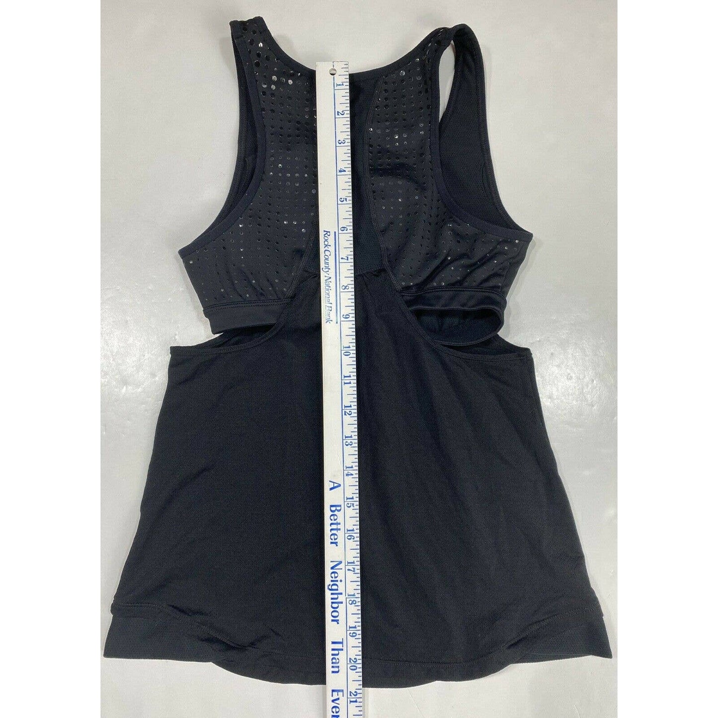 Athleta Tank Top Sz XXS Womens Athletic Black Open Side Built In Bra Stretch EUC