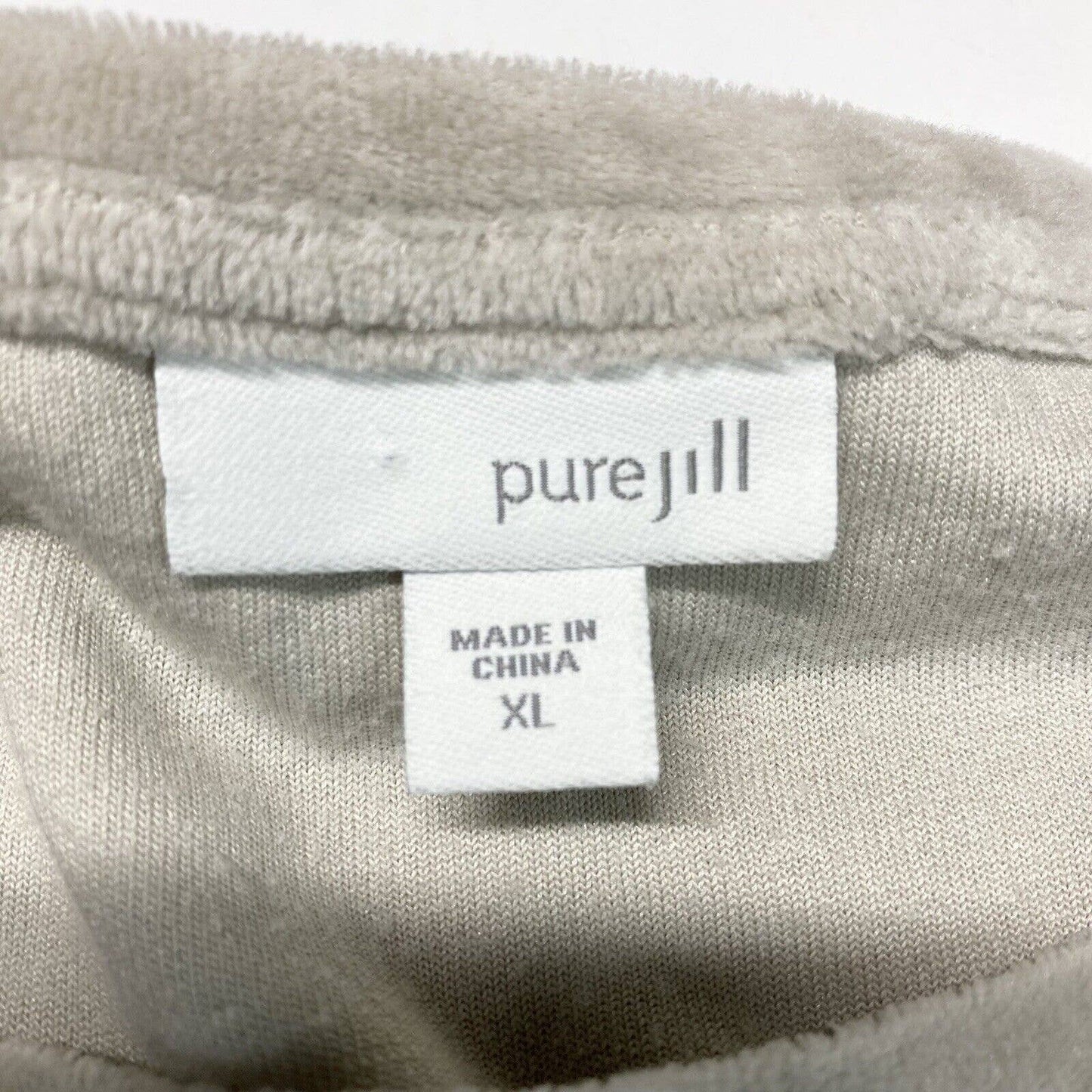 Pure J. Jill Pullover Shirt XLarge Neutral Soft Stretchy Long Sleeve XL Top EUC