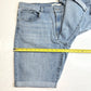 Levis Bermuda Shorts Womens 33 (16/17) Stretch Denim Blue Jean Long Cuffed