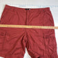 Vintage Ocean Pacific OP Cargo Shorts Mens 40 Red Ripstop Cotton Long Baggy