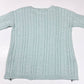 American Eagle Cable Knit Sweater Sz Large Womens Mint Green Zippers Long Sleeve