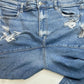 American Eagle Curvy Hi-Rise Dream Jegging 10 Stretch Blue Denim Repaired Holes