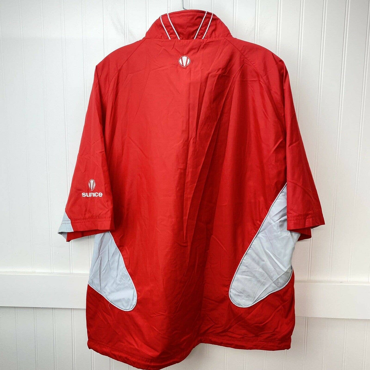 Sunice 1/4 Zip Pullover Short Sleeve Weather Jacket XLarge Red Lightweight *Flaw