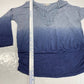 Knox Rose Ombre Blouse XXL Blue Dip Dye Cold Shoulder Long Sleeve Shirt Boho Top