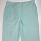 Liz Claiborne Silk/Linen Wide Leg Crop Pants Sz 12 Mint Green Lined Casual *Flaw