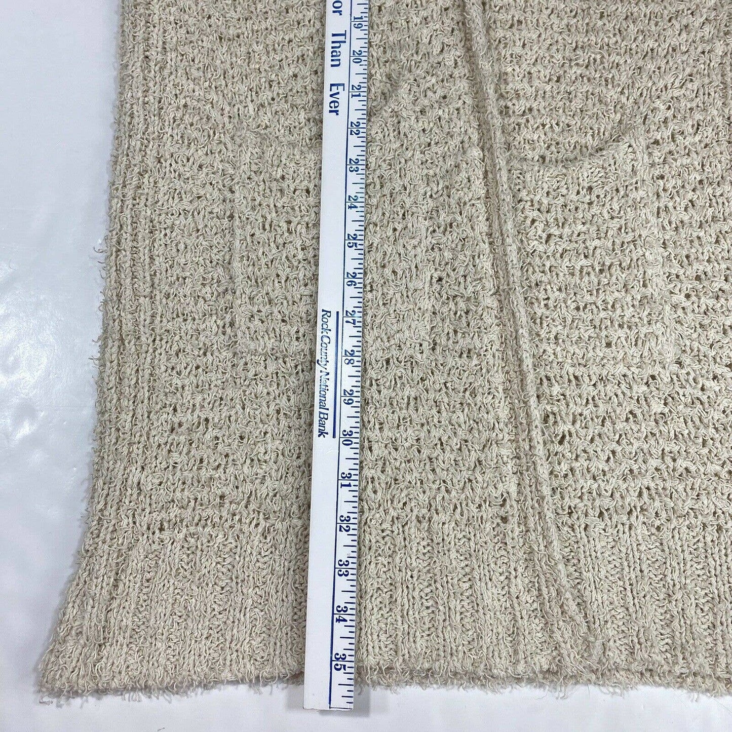 Massimo Dutti Open Knit Cardigan Sz Small Womens Beige Long Sleeve Sweater Italy