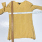 American Eagle Cable Knit Sweater Sz Small Womens Yellow Zippers Long Sleeve Top