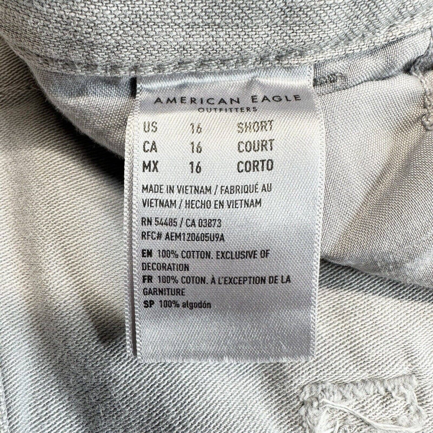 American Eagle 90s Straight Carpenter Jeans Womens 16 Short Light Gray Plus Size