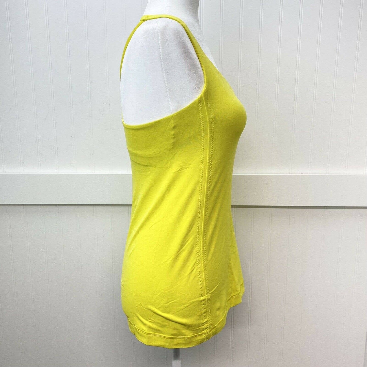 Lululemon Yellow Cross Back Tank Top Padded Bra Athletic Workout *No Size Tag*