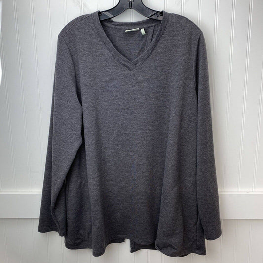 LOGO Lounge Open Back Sweatshirt XLarge Athleisure Dark Gray Long Sleeve XL