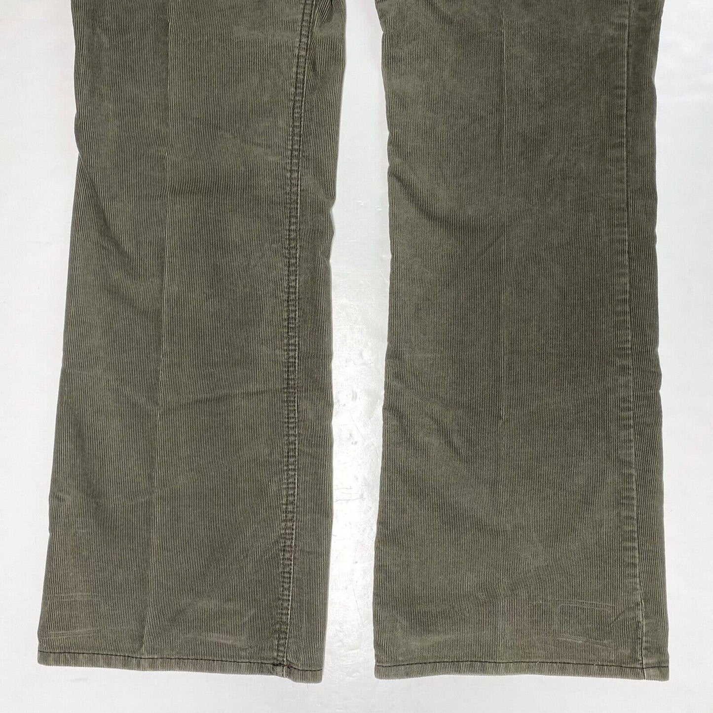 Eddie Bauer Curvy Bootcut Corduroy Jeans Sz 12 Womens Midrise Green/Brown Casual