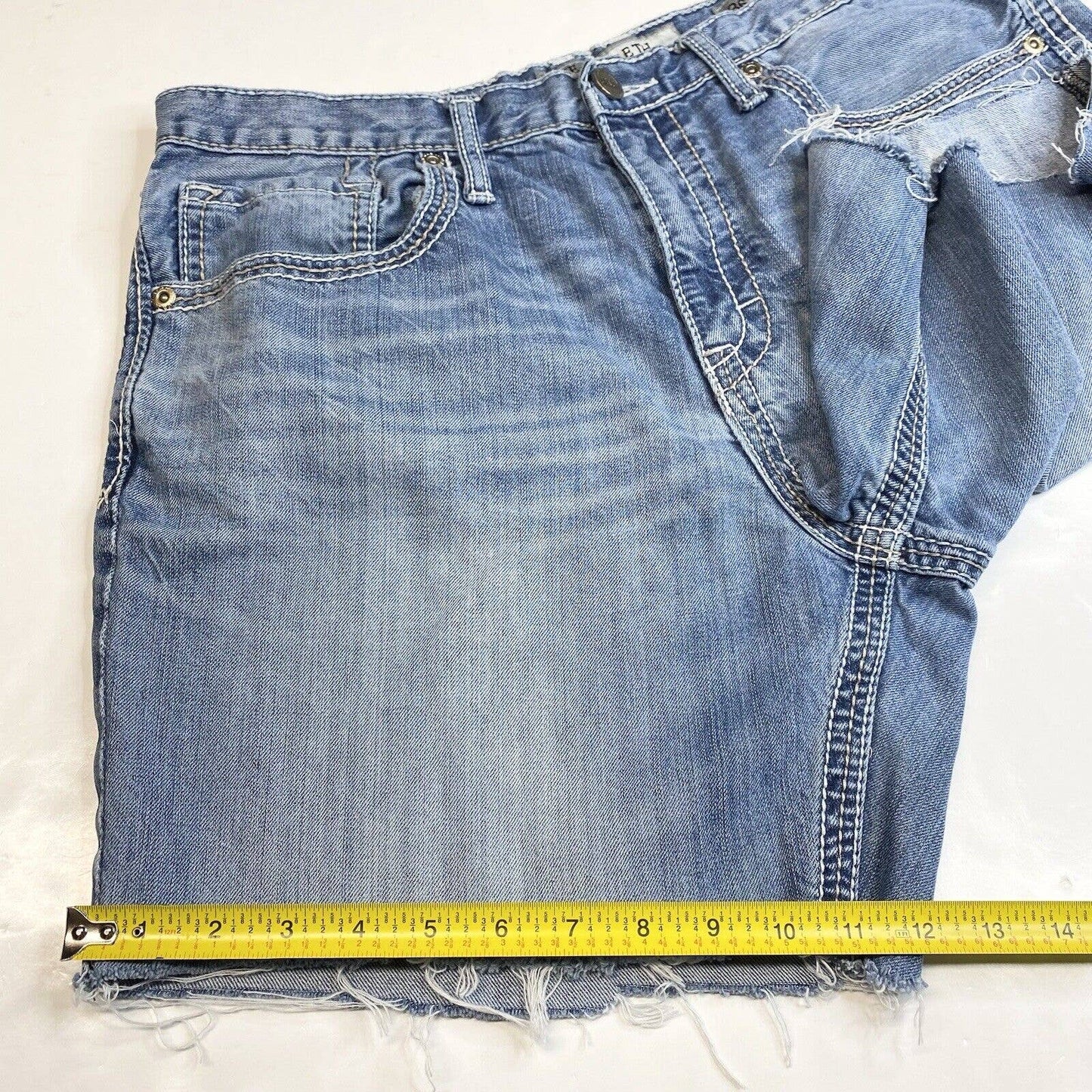 BKE Buckle Seth Cut Off Shorts Mens 36 Denim Blue Jean Short Distress Light Wash