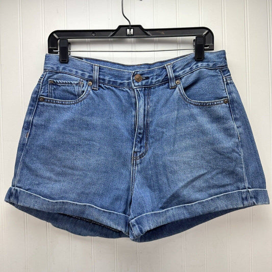 American Eagle Mom Shorts Sz 10 High Rise Denim Blue Jean Cuffed Medium Wash