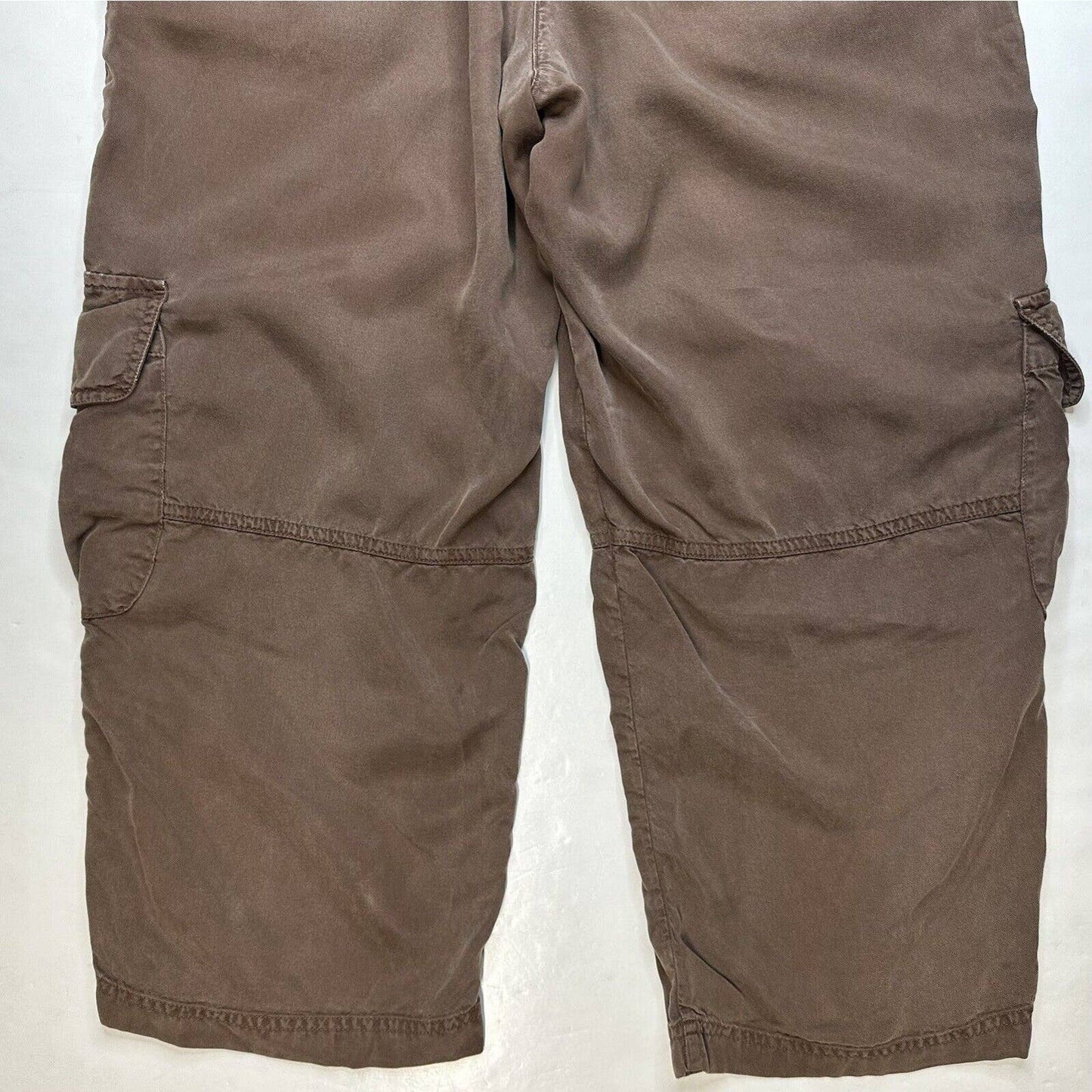 J Jill Cargo Crop Pants Womens 10 Petite Brown Tencell/Lyocell Casual Leisure