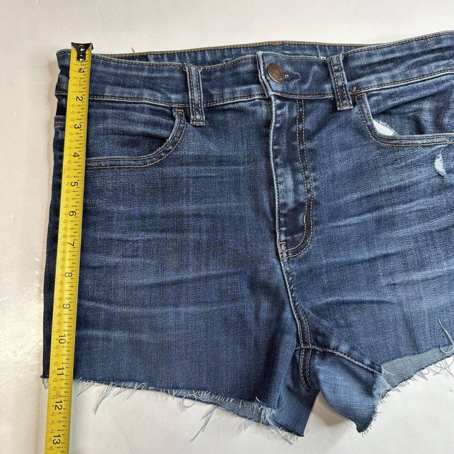 American Eagle Hi-Rise Cut Off Shorts 10 Next Level Stretch Denim Jean Distress