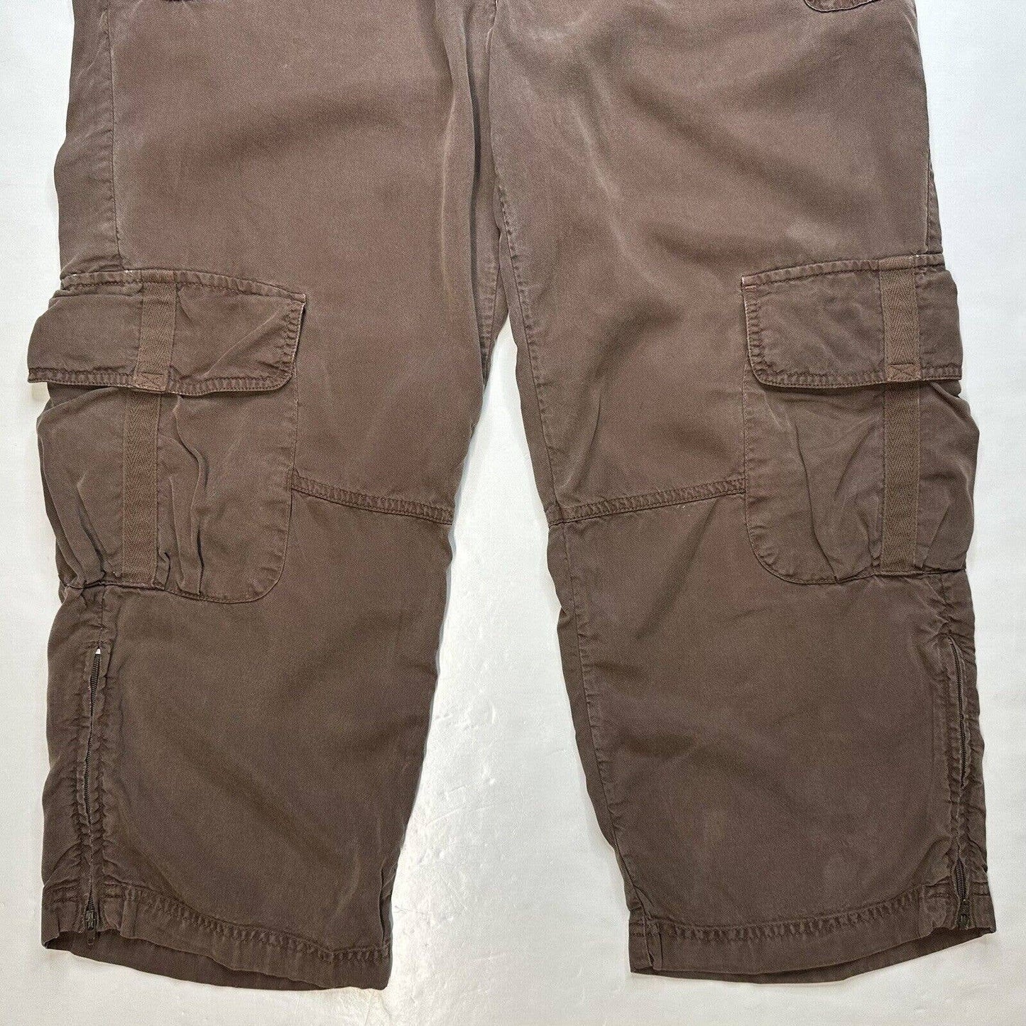 J Jill Cargo Crop Pants Womens 10 Petite Brown Tencell/Lyocell Casual Leisure
