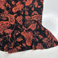 NYPL Collection Slinky Knit Maxi Skirt Sz Large Floral Red/Black Pull On Long